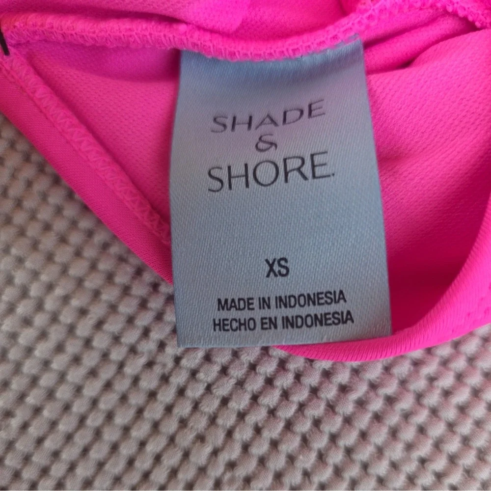 Shade & Shore Swimsuit Womens XS One Piece Pink Knotted Back Removable Pads 393